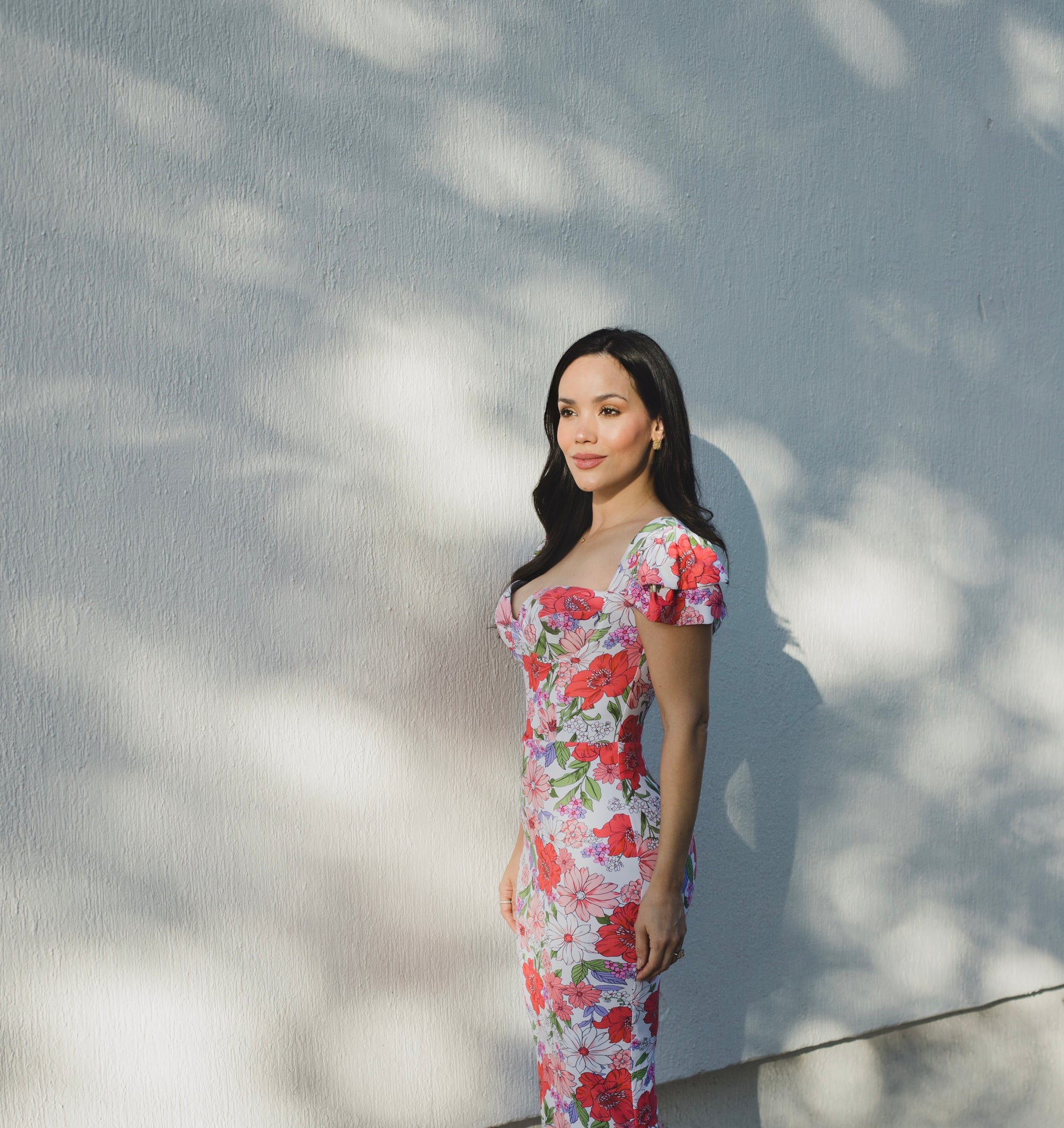 VESTIDO MIDI ESTAMPADO BUSTIER