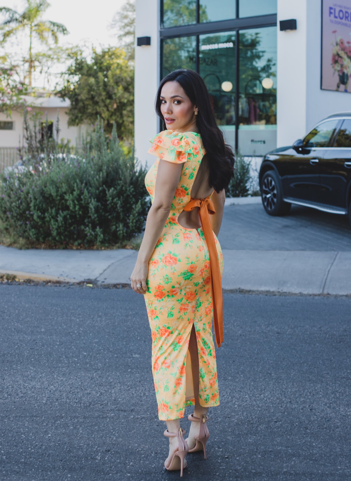 VESTIDO MIDI ESTAMPADO FLOR