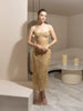VESTIDO DORADO BORDADO